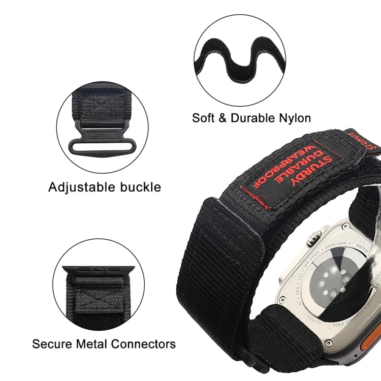 Nylon Two Section Watch Band For Apple Watch 7 41mm(Black) - Watch Bands by PMC TechLife | Online Shopping South Africa | PMC TechLife