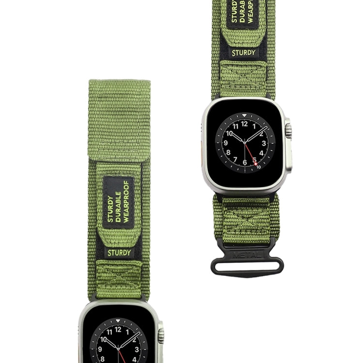 Nylon Two Section Watch Band For Apple Watch 6 44mm(Dark Green) - Watch Bands by PMC TechLife | Online Shopping South Africa | PMC TechLife