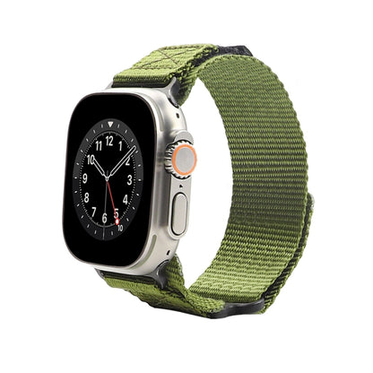 Nylon Two Section Watch Band For Apple Watch 5 40mm(Dark Green) - Watch Bands by PMC Jewellery | Online Shopping South Africa | PMC Jewellery