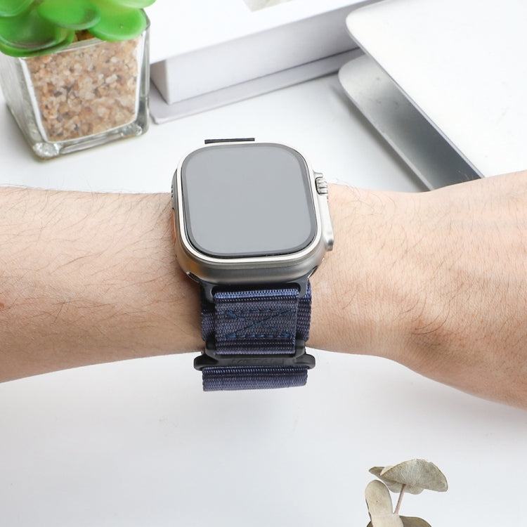 Nylon Two Section Watch Band For Apple Watch 38mm(Blue) - Watch Bands by PMC TechLife | Online Shopping South Africa | PMC TechLife