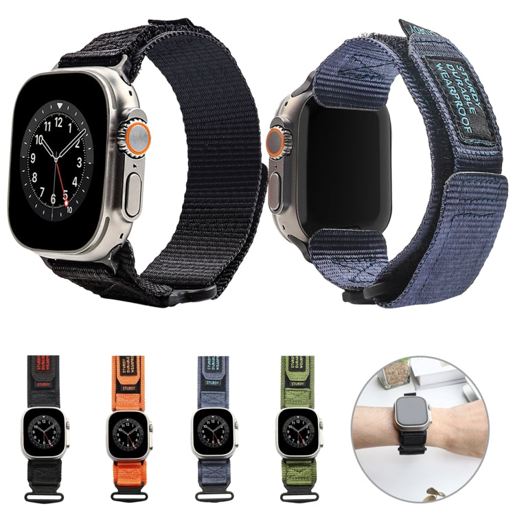 Nylon Two Section Watch Band For Apple Watch 42mm(Blue) - Watch Bands by PMC TechLife | Online Shopping South Africa | PMC TechLife