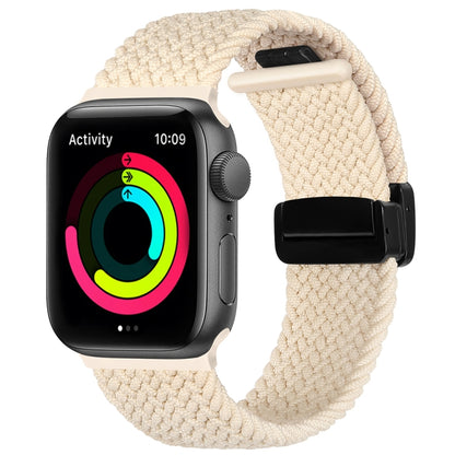 Magnetic Fold Clasp Woven Watch Band For Apple Watch 4 44mm(Starlight Color) - Watch Bands by PMC Jewellery | Online Shopping South Africa | PMC Jewellery