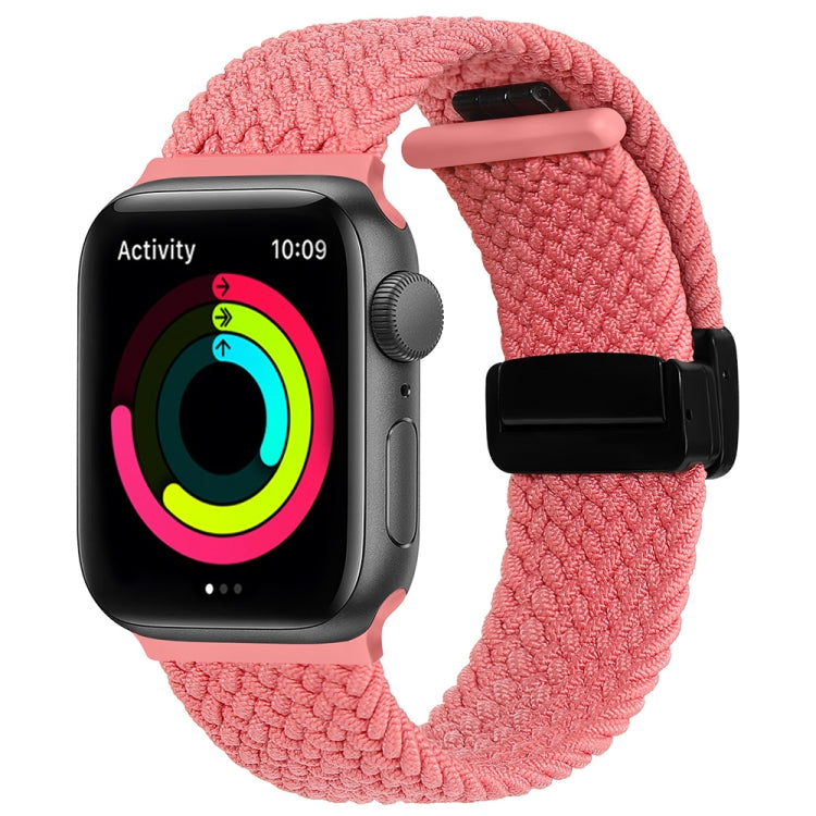 Magnetic Fold Clasp Woven Watch Band For Apple Watch 2 42mm(Pink) - Watch Bands by PMC Jewellery | Online Shopping South Africa | PMC Jewellery