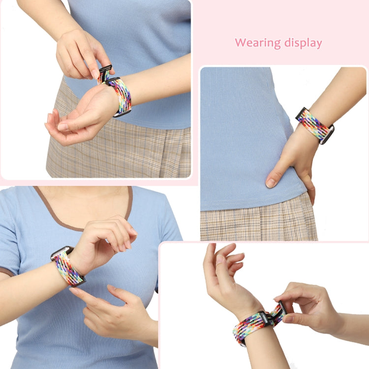Magnetic Fold Clasp Woven Watch Band For Apple Watch 8 41mm(Pink) - Watch Bands by PMC TechLife | Online Shopping South Africa | PMC TechLife