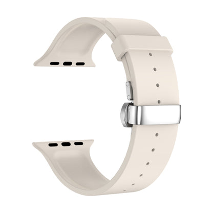 Metal Butterfly Buckle Silicone Watch Band For Apple Watch 4 44mm(Starlight Color) - Watch Bands by PMC Jewellery | Online Shopping South Africa | PMC Jewellery