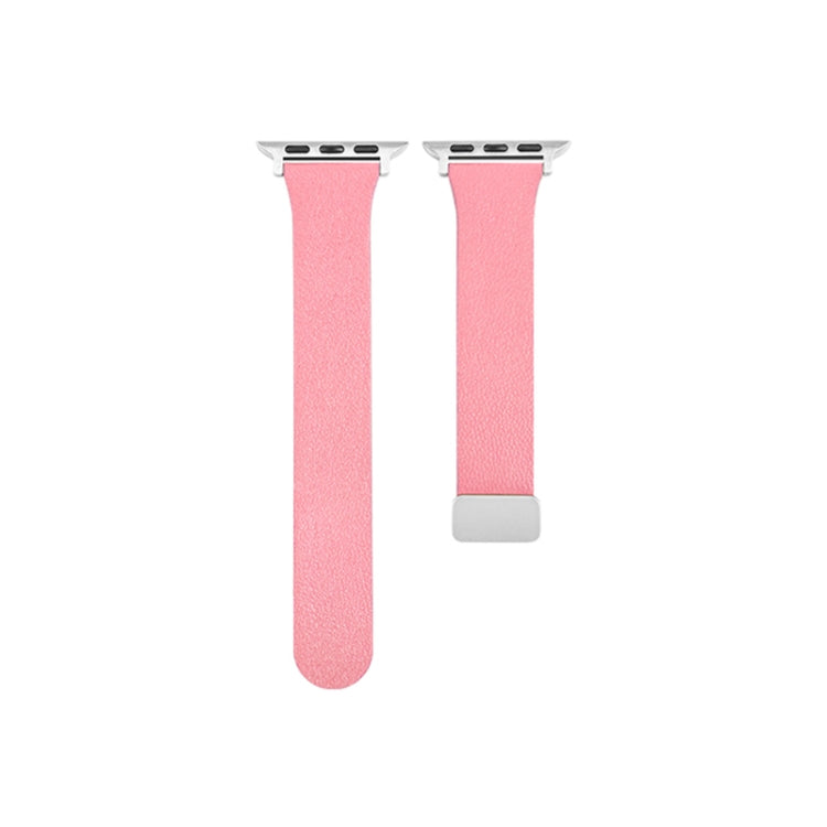 Sheepskin Texture Magnetic Folding Buckle Watch Band For Apple Watch SE 44mm(Pink) - Watch Bands by PMC Jewellery | Online Shopping South Africa | PMC Jewellery