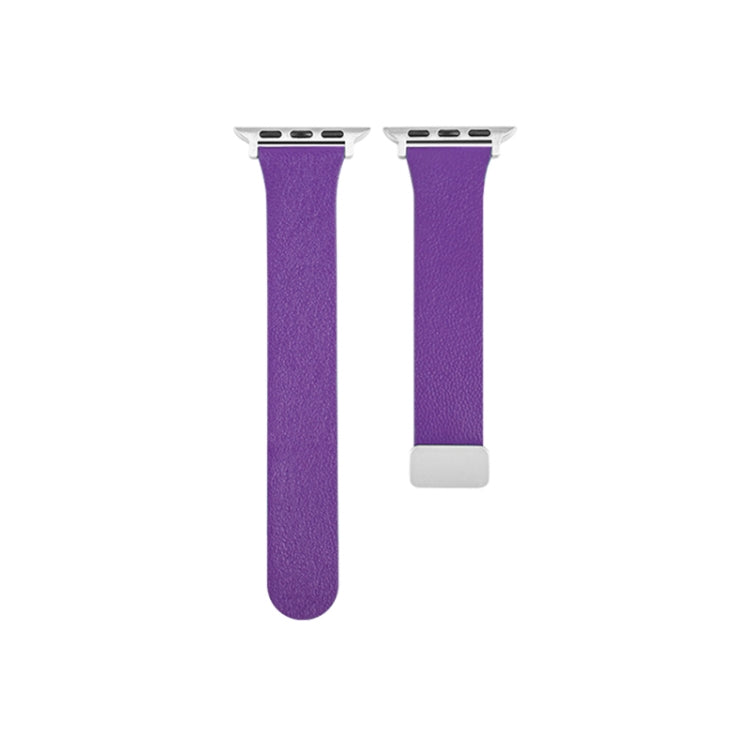 Sheepskin Texture Magnetic Folding Buckle Watch Band For Apple Watch 6 44mm(Purple) - Watch Bands by PMC Jewellery | Online Shopping South Africa | PMC Jewellery