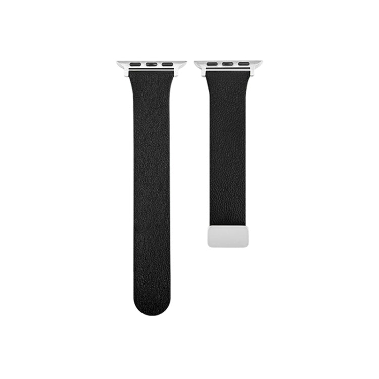 Sheepskin Texture Magnetic Folding Buckle Watch Band For Apple Watch 3 38mm(Black) - Watch Bands by PMC Jewellery | Online Shopping South Africa | PMC Jewellery