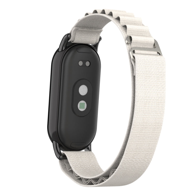 For Xiaomi Mi Band 8 Metal Plug Loop Nylon Watch Band(Black+Starlight) - Watch Bands by PMC TechLife | Online Shopping South Africa | PMC TechLife