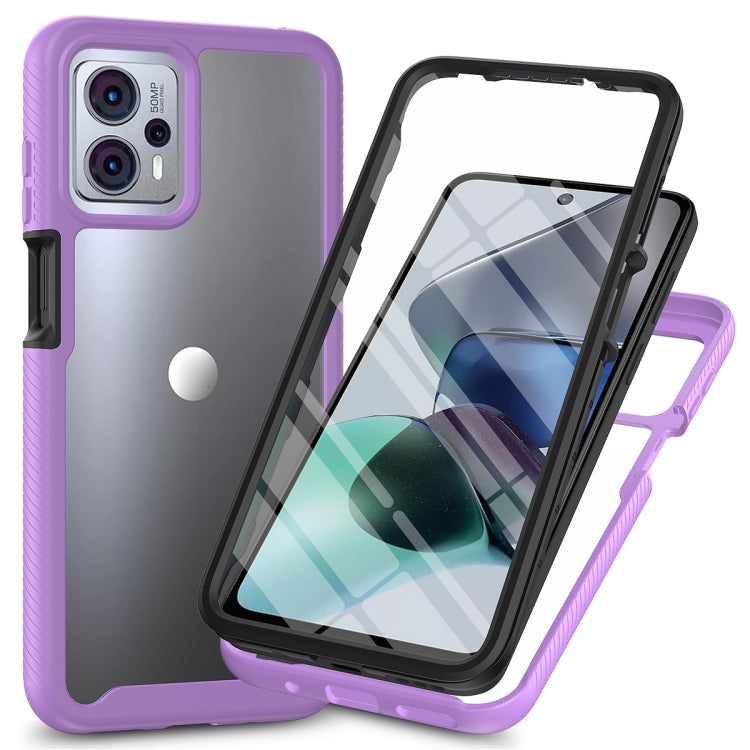 For Motorola Moto G13 / G23 Starry Sky Full Body Hybrid Shockproof Phone Case with PET Film(Purple) - Motorola Cases by PMC Jewellery | Online Shopping South Africa | PMC Jewellery