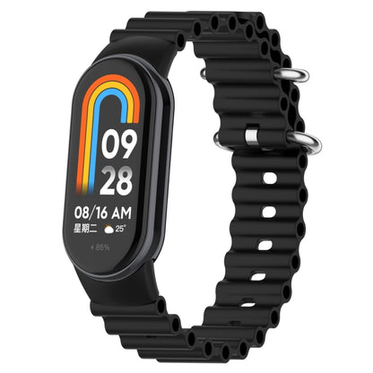 For Xiaomi Mi Band 8 Ocean Silicone Watch Band(Black) - Watch Bands by PMC Jewellery | Online Shopping South Africa | PMC Jewellery