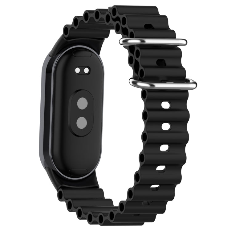 For Xiaomi Mi Band 8 Ocean Silicone Watch Band(Black) - Watch Bands by PMC Jewellery | Online Shopping South Africa | PMC Jewellery