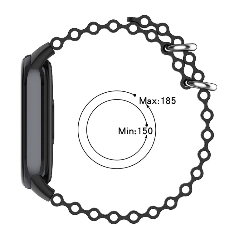 For Xiaomi Mi Band 8 Ocean Silicone Watch Band(Black) - Watch Bands by PMC TechLife | Online Shopping South Africa | PMC TechLife
