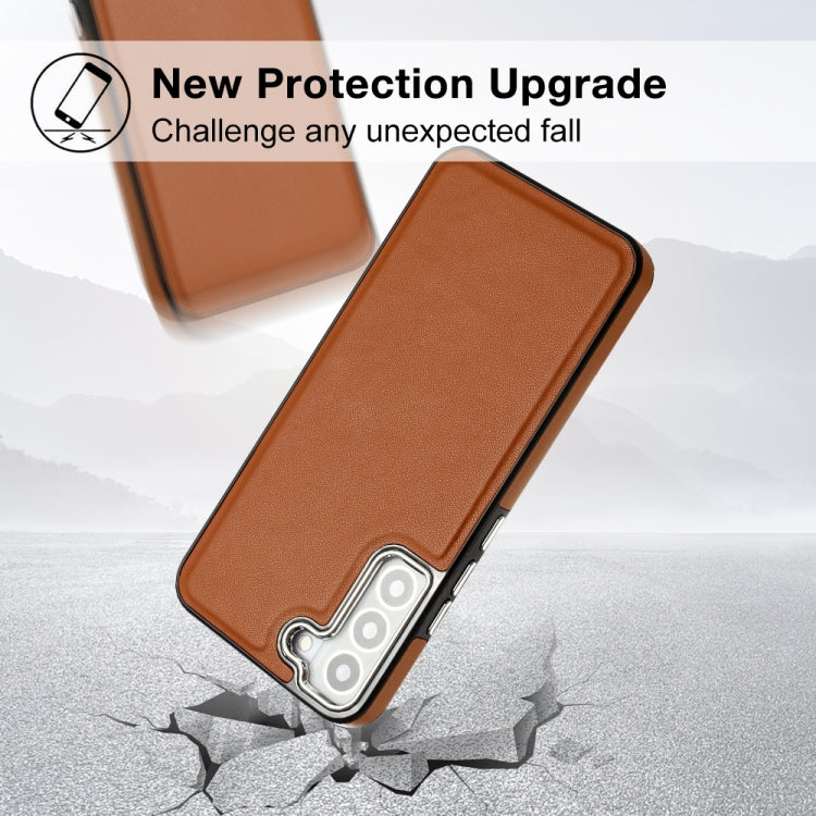 For Samsung Galaxy S22 5G Leather Texture Full Coverage Phone Case(Brown) - free shipping - PMC TechLife - Order now!
