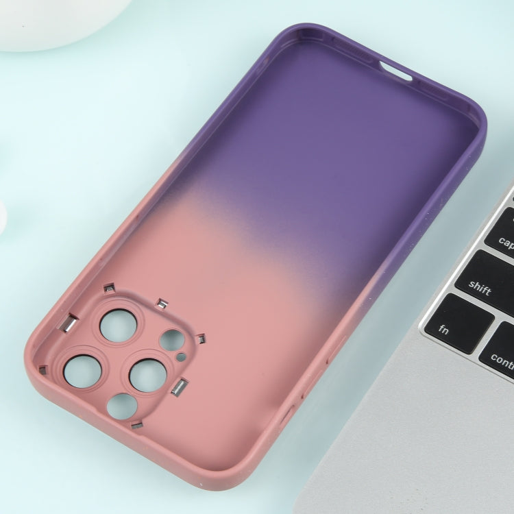 For iPhone 13 Gradient Starry Silicone Phone Case with Lens Film(Pink Purple) - iPhone 13 Cases by PMC Jewellery | Online Shopping South Africa | PMC Jewellery