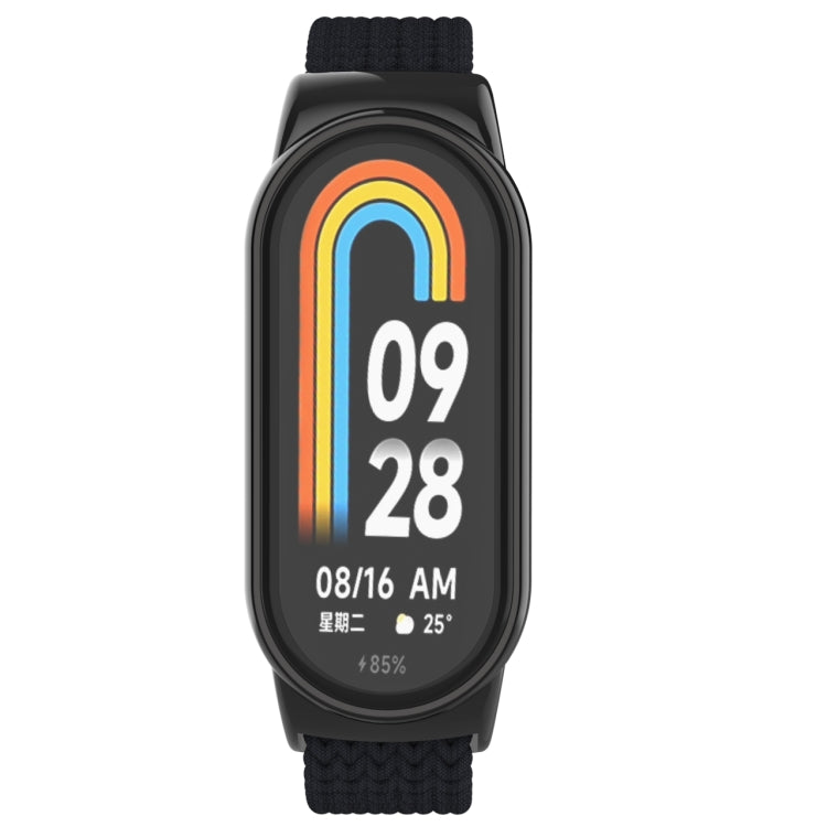 For Xiaomi Mi Band 8 Metal Head + Adjustable Nylon Braided Steel Buckle Watch Band(Black) - Watch Bands by PMC Jewellery | Online Shopping South Africa | PMC Jewellery