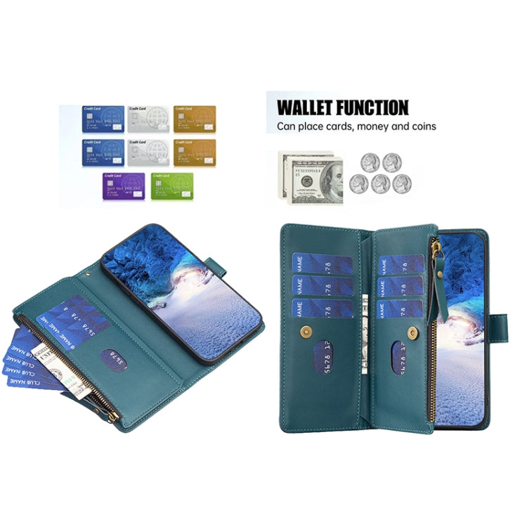 For Xiaomi 13 9 Card Slots Zipper Wallet Leather Flip Phone Case(Green) - free shipping - PMC TechLife - Order now!