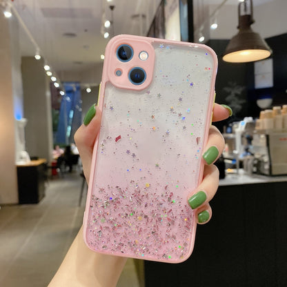 For iPhone 14 Plus Starry Gradient Glitter Powder TPU Phone Case(Pink) - iPhone 14 Plus Cases by PMC Jewellery | Online Shopping South Africa | PMC Jewellery