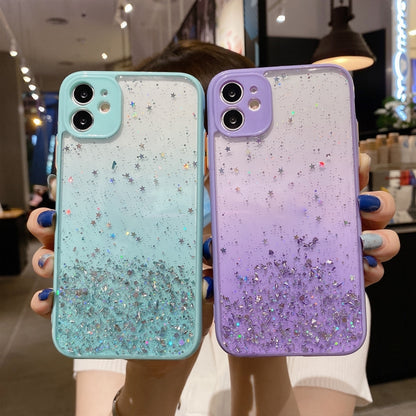 For iPhone 13 Starry Gradient Glitter Powder TPU Phone Case(Transparent) - iPhone 13 Cases by PMC Jewellery | Online Shopping South Africa | PMC Jewellery