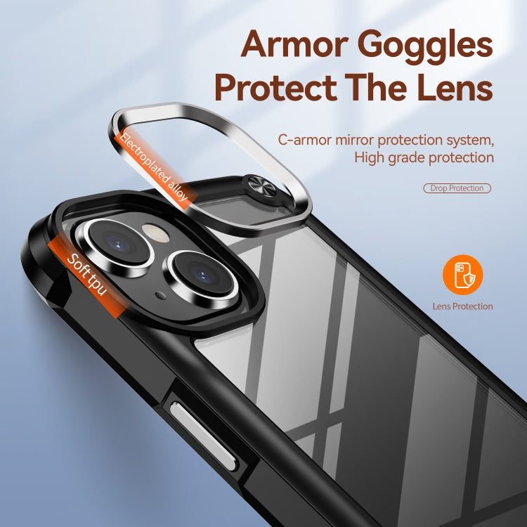 For iPhone 15 TPU + PC Lens Protection Phone Case(Black) - free shipping - PMC TechLife - Order now!