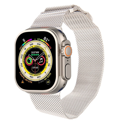 For Apple Watch Ultra 49mm Milanese Metal Magnetic Watch Band(Starlight) - Watch Bands by PMC Jewellery | Online Shopping South Africa | PMC Jewellery