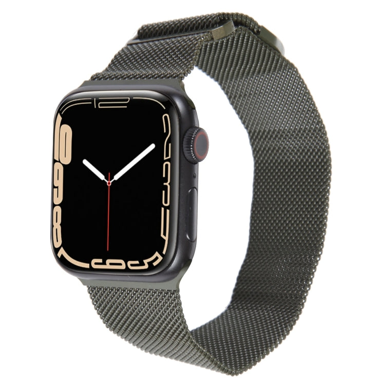 For Apple Watch 8 41mm Milanese Metal Magnetic Watch Band(Army Green) - Watch Bands by PMC Jewellery | Online Shopping South Africa | PMC Jewellery