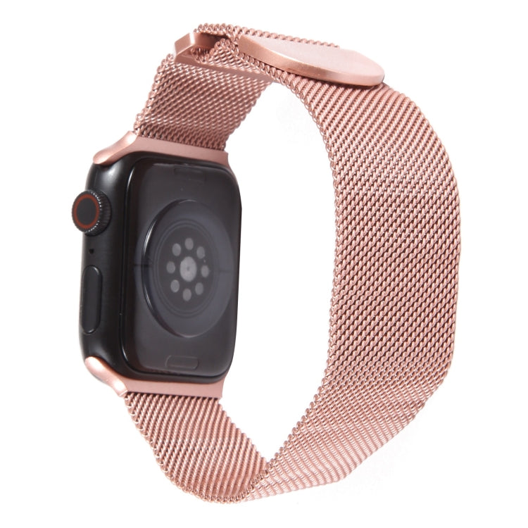 For Apple Watch 8 41mm Milanese Metal Magnetic Watch Band(Pink) - Watch Bands by PMC Jewellery | Online Shopping South Africa | PMC Jewellery