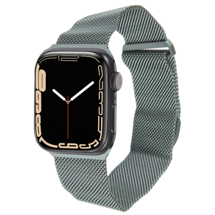 For Apple Watch 8 45mm Milanese Metal Magnetic Watch Band(Pine Green) - Watch Bands by PMC Jewellery | Online Shopping South Africa | PMC Jewellery