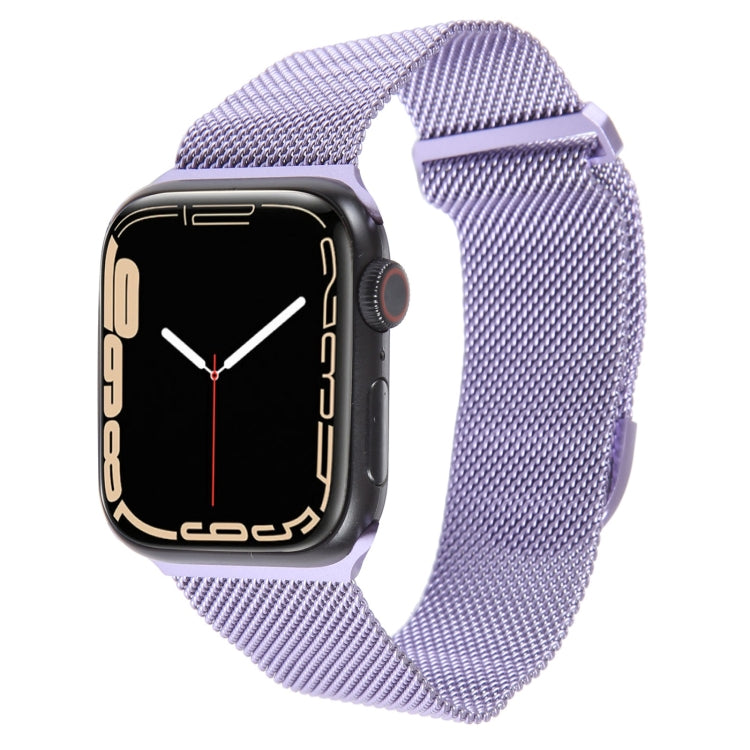 For Apple Watch SE 2022 44mm Milanese Metal Magnetic Watch Band(Lavender Purple) - Watch Bands by PMC Jewellery | Online Shopping South Africa | PMC Jewellery