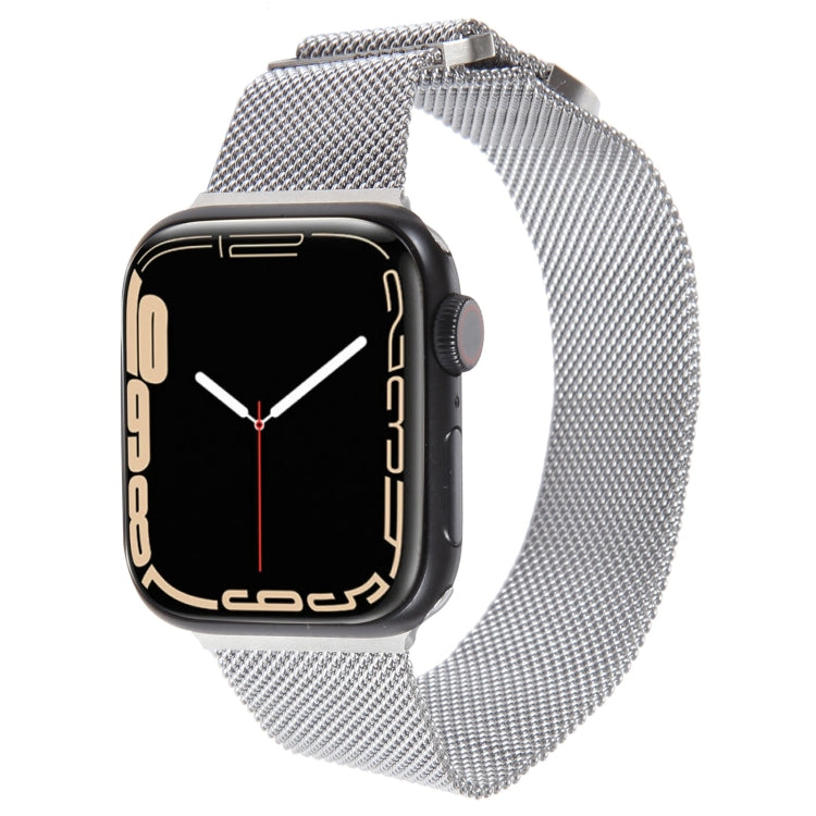 For Apple Watch 7 41mm Milanese Metal Magnetic Watch Band(Silver) - Watch Bands by PMC Jewellery | Online Shopping South Africa | PMC Jewellery