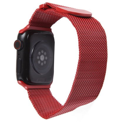 For Apple Watch 7 45mm Milanese Metal Magnetic Watch Band(Red) - Watch Bands by PMC Jewellery | Online Shopping South Africa | PMC Jewellery