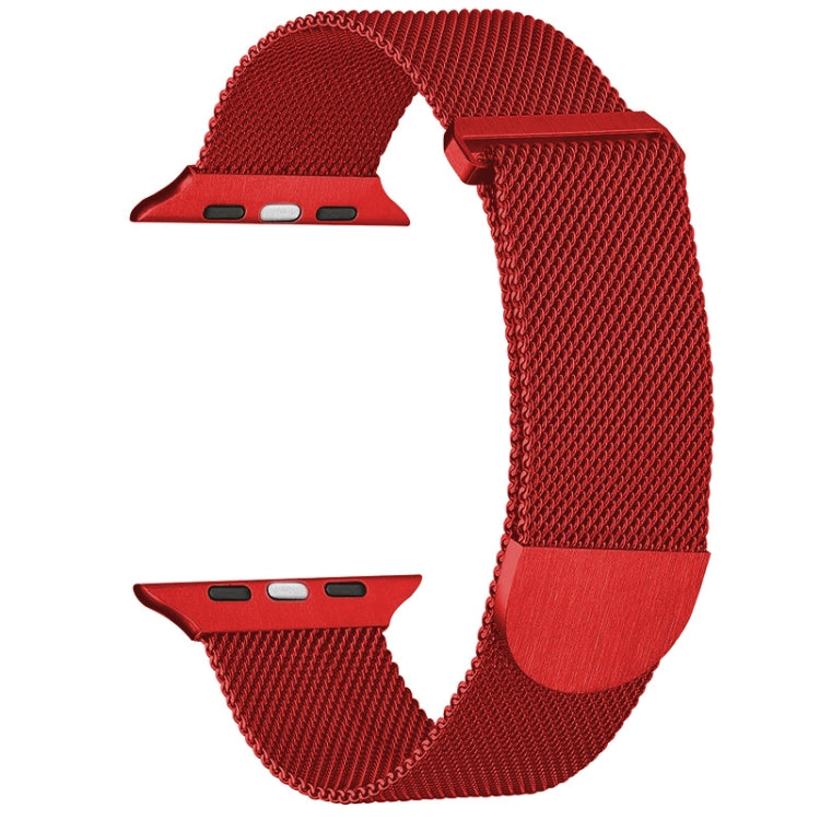 For Apple Watch 3 38mm Milanese Metal Magnetic Watch Band(Red) - Watch Bands by PMC Jewellery | Online Shopping South Africa | PMC Jewellery