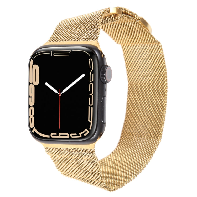 For Apple Watch 3 38mm Milanese Metal Magnetic Watch Band(Gold) - Watch Bands by PMC Jewellery | Online Shopping South Africa | PMC Jewellery