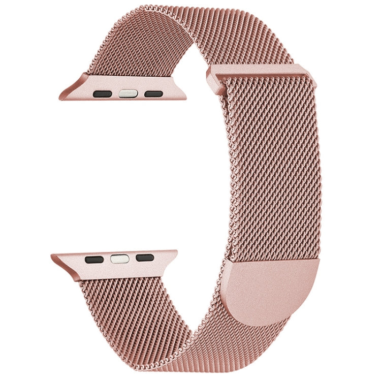 For Apple Watch 2 38mm Milanese Metal Magnetic Watch Band(Pink) - Watch Bands by PMC Jewellery | Online Shopping South Africa | PMC Jewellery