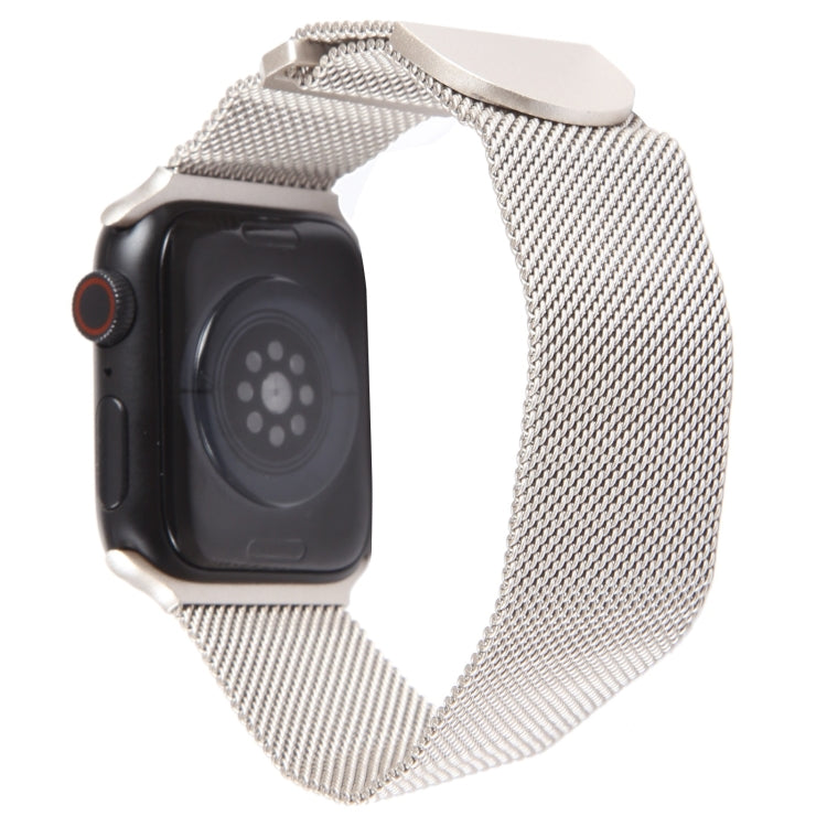 For Apple Watch 38mm Milanese Metal Magnetic Watch Band(Starlight) - Watch Bands by PMC Jewellery | Online Shopping South Africa | PMC Jewellery