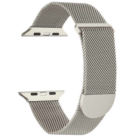 For Apple Watch 9 41mm Milanese Metal Magnetic Watch Band(Starlight) - Watch Bands by PMC Jewellery | Online Shopping South Africa | PMC Jewellery