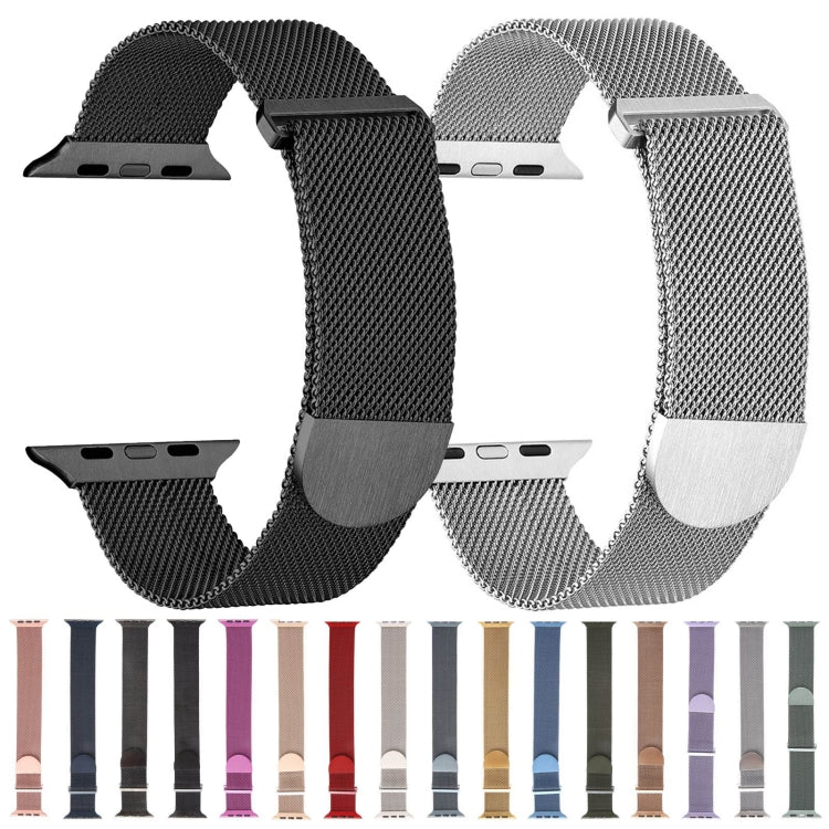 For Apple Watch 38mm Milanese Metal Magnetic Watch Band(Starlight) - Watch Bands by PMC Jewellery | Online Shopping South Africa | PMC Jewellery