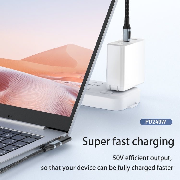 40Gbps 240W USB-C / Type-C Female to USB-C / Type-C Male 3D Bend Adapter(Black) - Cable & Adapters by PMC TechLife | Online Shopping South Africa | PMC TechLife | Buy Now Pay Later Mobicred
