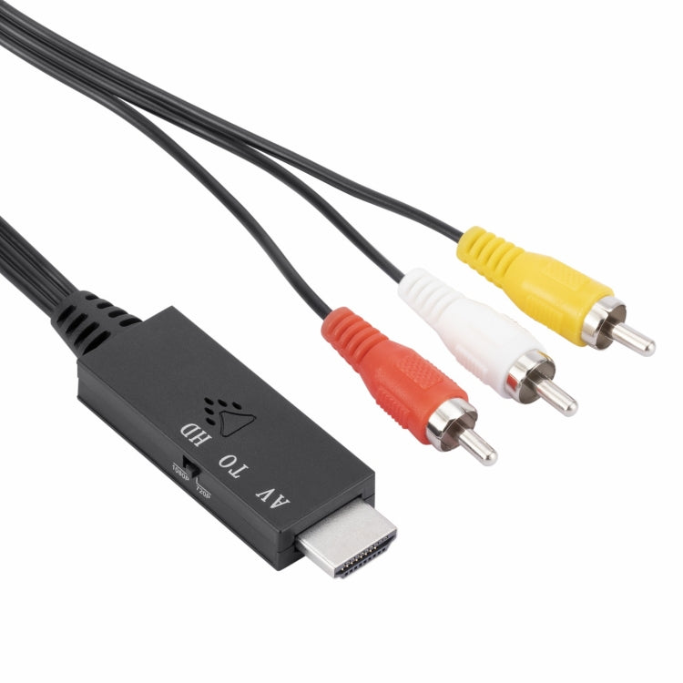 AV to HDMI 1080P HD Converter, Length: 1m(Black) - Converter by PMC TechLife | Online Shopping South Africa | PMC TechLife | Buy Now Pay Later Mobicred