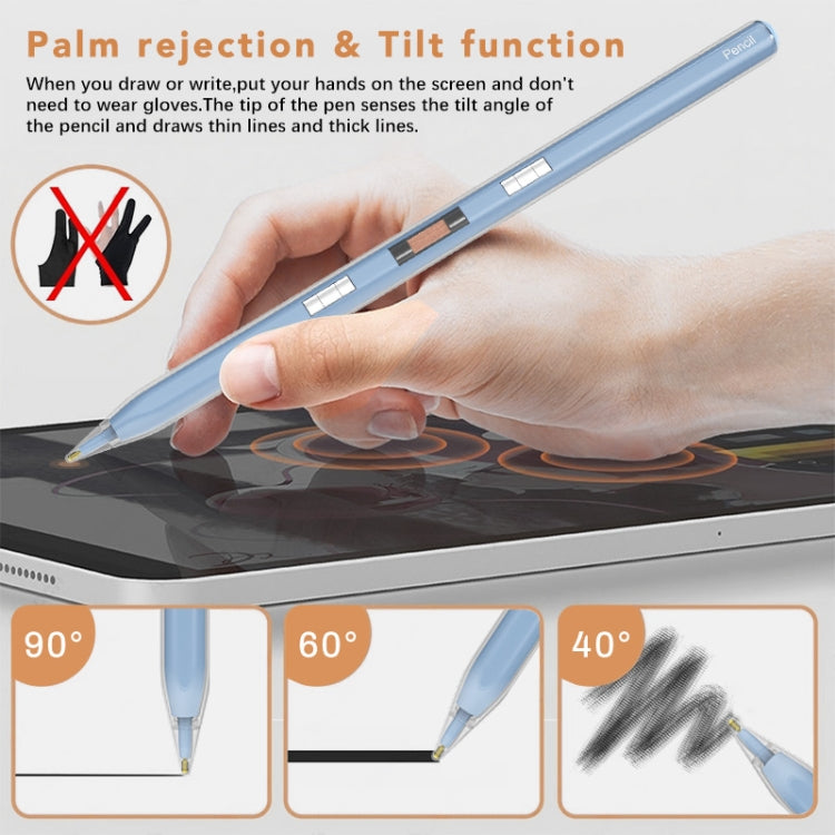 P10s Transparent Case Wireless Charging Stylus Pen for iPad 2018 or Later(Blue) - Stylus Pen by PMC TechLife | Online Shopping South Africa | PMC TechLife