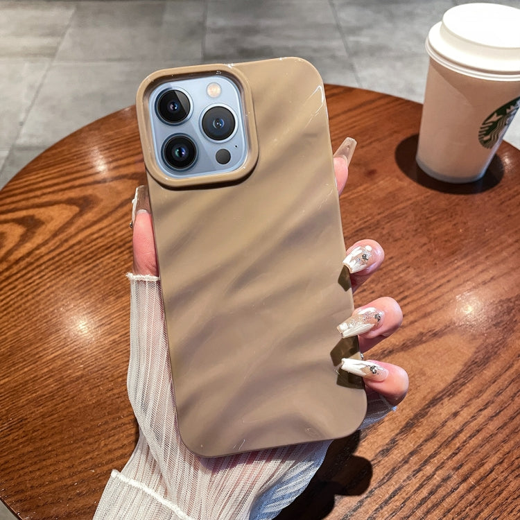 For iPhone 13 Pro Solid Color Wave Texture TPU Phone Case(Brown) - iPhone 13 Pro Cases by PMC TechLife | Online Shopping South Africa | PMC TechLife