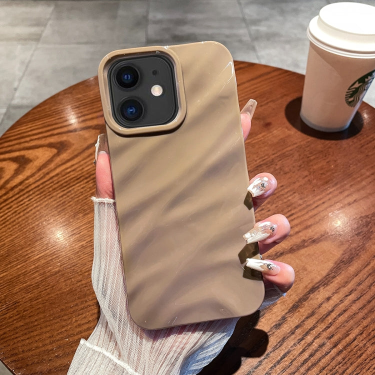 For iPhone 11 Solid Color Wave Texture TPU Phone Case(Brown) - iPhone 11 Cases by PMC TechLife | Online Shopping South Africa | PMC TechLife