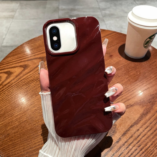 For iPhone XS Max Solid Color Wave Texture TPU Phone Case(Wine Red) - More iPhone Cases by PMC Jewellery | Online Shopping South Africa | PMC Jewellery