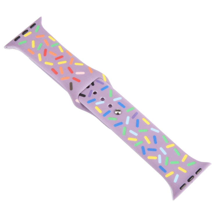 Rainbow Raindrops Silicone Watch Band For Apple Watch 8 41mm(Light Purple) - Watch Bands by PMC TechLife | Online Shopping South Africa | PMC TechLife