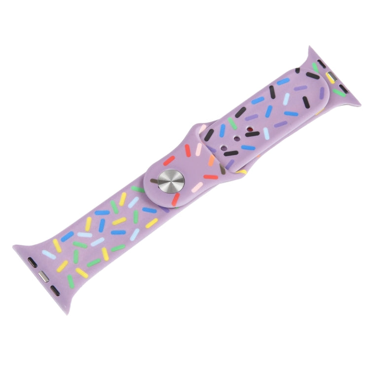 Rainbow Raindrops Silicone Watch Band For Apple Watch 8 41mm(Light Purple) - Watch Bands by PMC TechLife | Online Shopping South Africa | PMC TechLife