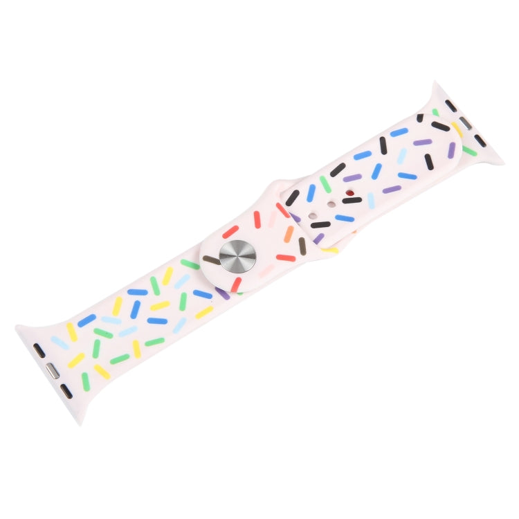 Rainbow Raindrops Silicone Watch Band For Apple Watch 8 45mm(Pink) - Watch Bands by PMC TechLife | Online Shopping South Africa | PMC TechLife