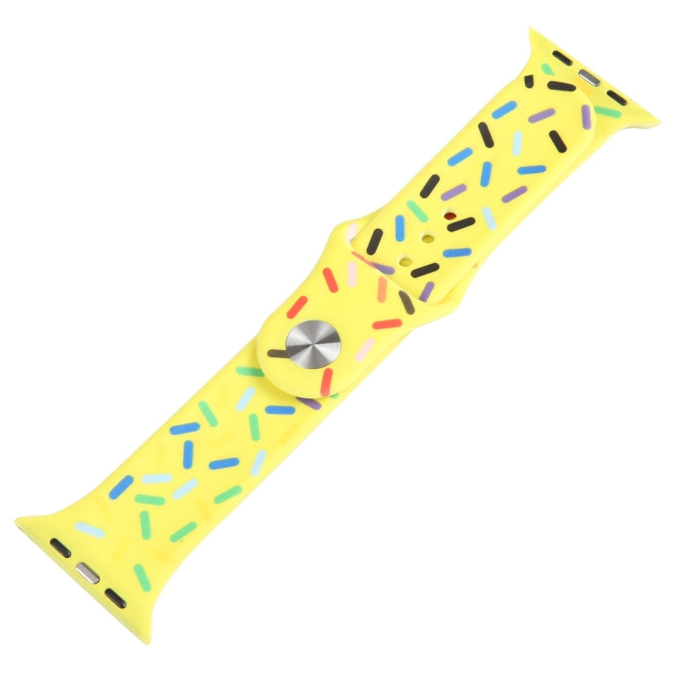 Rainbow Raindrops Silicone Watch Band For Apple Watch 8 45mm(Yellow) - Watch Bands by PMC Jewellery | Online Shopping South Africa | PMC Jewellery