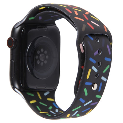 Rainbow Raindrops Silicone Watch Band For Apple Watch 7 41mm(Black) - Watch Bands by PMC Jewellery | Online Shopping South Africa | PMC Jewellery