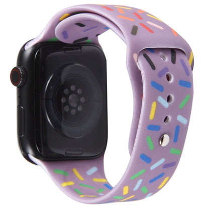 Rainbow Raindrops Silicone Watch Band For Apple Watch 7 45mm(Light Purple) - Watch Bands by PMC Jewellery | Online Shopping South Africa | PMC Jewellery