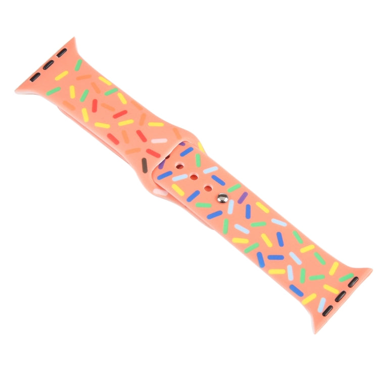 Rainbow Raindrops Silicone Watch Band For Apple Watch 7 45mm(Orange) - Watch Bands by PMC TechLife | Online Shopping South Africa | PMC TechLife